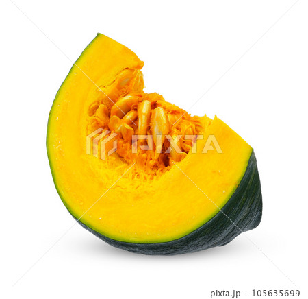 Sliced pumpkin isolated on white background Sliced pumpkin isolated on white background 105635699