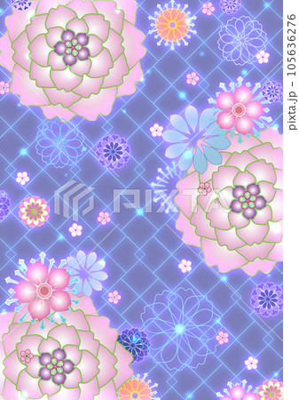 和柄 幻想的な八重桜の模様(小) 和柄 幻想的な八重桜の模様(小) 105636276