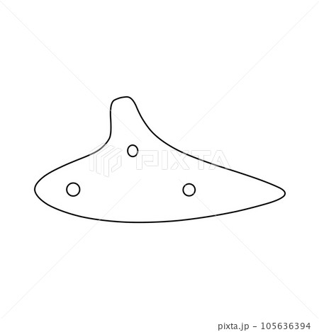 オカリナの後ろ側(シンプルな線画) オカリナの後ろ側(シンプルな線画) 105636394