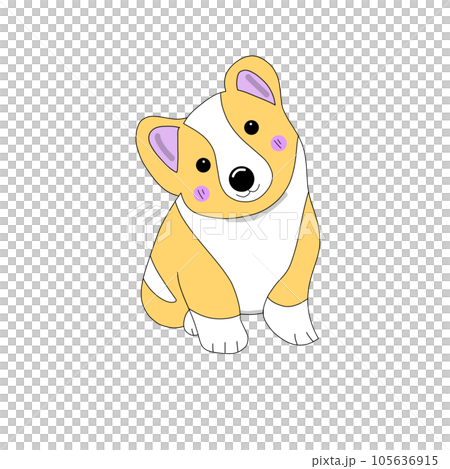 cute cartoon dog with a smile and a toy cute cartoon dog with a smile and a toy 105636915