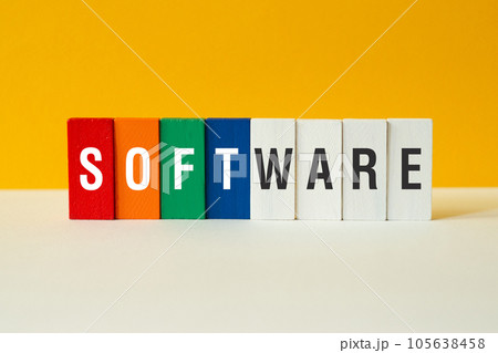 Software - word concept on building blocks, text Software - word concept on building blocks, text 105638458
