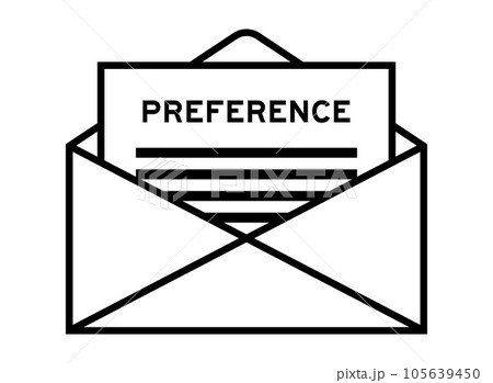 Envelope and letter sign with word preferenece as the headline Envelope and letter sign with word preferenece as the headline 105639450