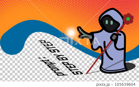 使用人工智能的巫師的插圖。快速工程師是人工智能技術發展創造的一個職位。 105639604