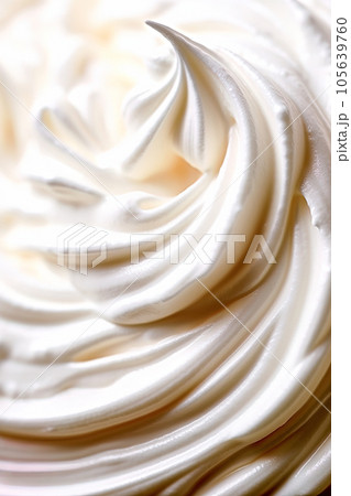 Whipped cream with swirls. Whipped cream with swirls. 105639760