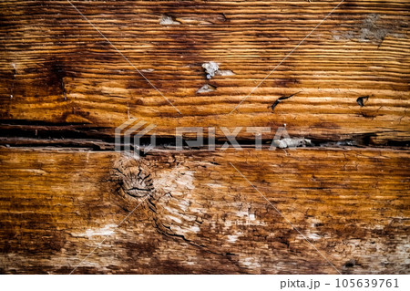 Old cracked oak boards. Wood texture. 105639761