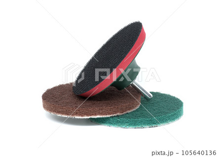Cleaning and polishing accessories isolated on white Cleaning and polishing accessories isolated on white 105640136