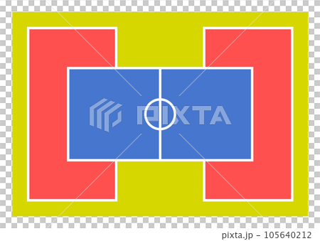 A flat dodgeball court where the ball is thrown A flat dodgeball court where the ball is thrown 105640212