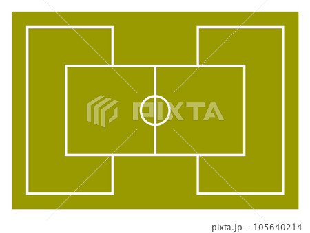 ボールを投げるドッジボールの平面的なコート 105640214