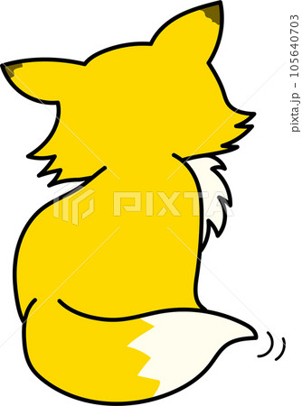 後ろ向きのキタキツネ 105640703