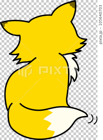 後ろ向きのキタキツネ 105640703