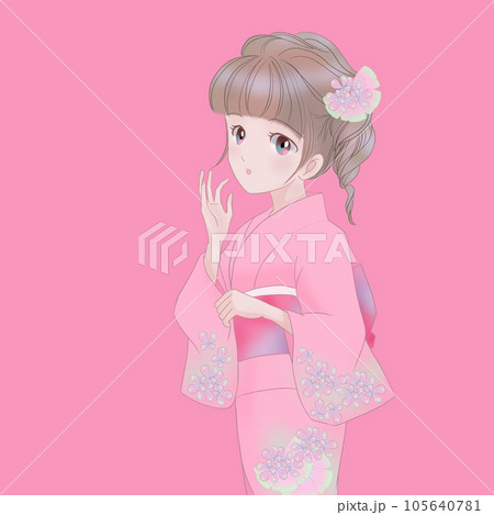 浴衣を着た少女 105640781