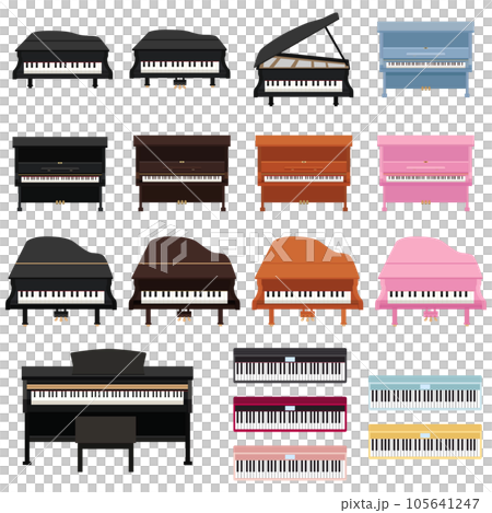 鋼琴插畫素材集矢量 鋼琴插畫素材集矢量 105641247