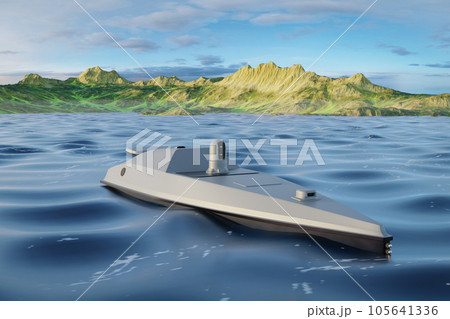 Sea drone operating in the waters 105641336