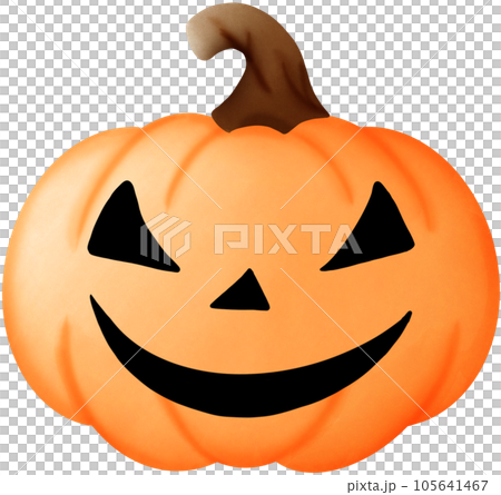 Pumpkin carved with a ghost face on Halloween 105641467