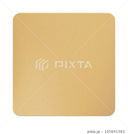 Beige square cardboard beer coster mockup. Empty bierdeckel sample isolated from background 105641563