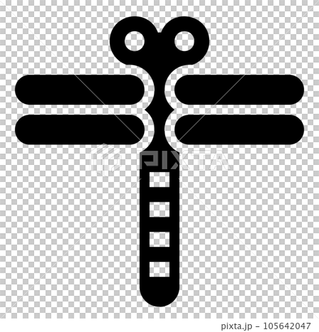 虫、トンボを表す塗りつぶしスタイルのアイコン 105642047