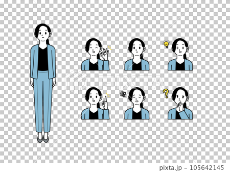 穿西裝的女人簡單的上半身套裝 105642145