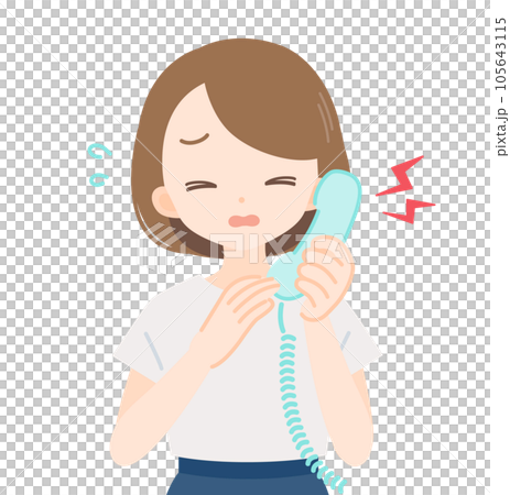 A woman who responds to telephone calls and complaints 105643115