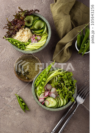 Vegan healthy green buddha bowl Vegan healthy green buddha bowl 105643256