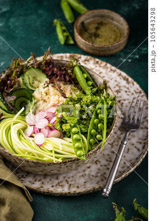 Vegan healthy green buddha bowl 105643298