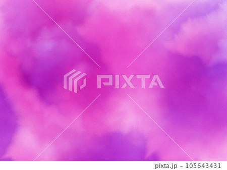 赤紫と青紫のふわふわした水彩風背景素材 105643431