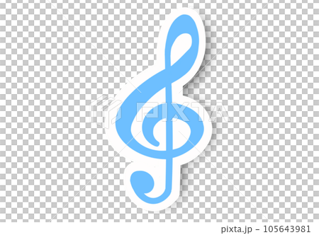 Paper craft treble clef light blue 105643981