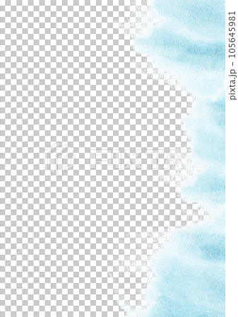 Watercolor template. Hand-drawn blue watercolor splashes on a white background. Perfect for save the date, wedding invitations, postcards, banners, logo 105645981