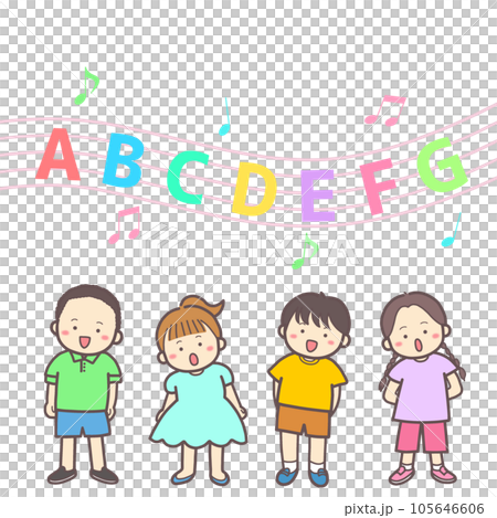 孩子們並排唱ABC歌曲 孩子們並排唱ABC歌曲 105646606