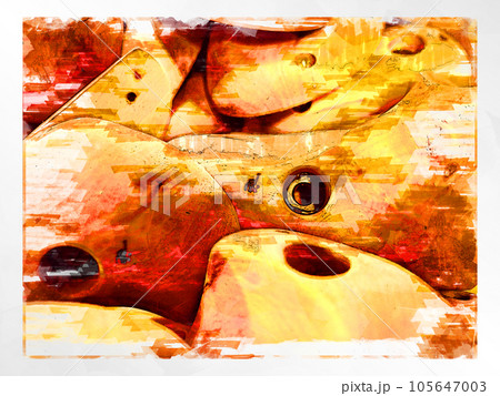 スケッチ風 ボルダリング ボルダリングウォール 壁 木製 ホールド ボルダリングジム 105647003