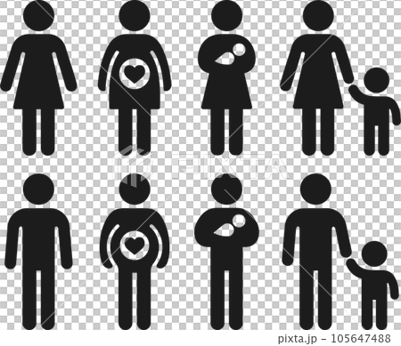 Pregnancy and childbirth icons 105647488