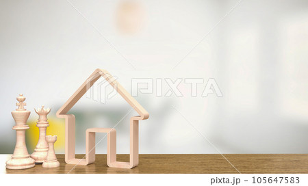 The chess family and house icon for home property Business 3d rendering The chess family and house icon for home property Business 3d rendering 105647583