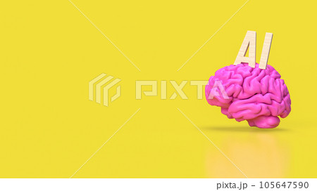 The Brain and AI text for technology concept 3d rendering 105647590
