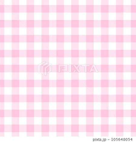 Pink gingham check pattern - cute pastel color - Stock
