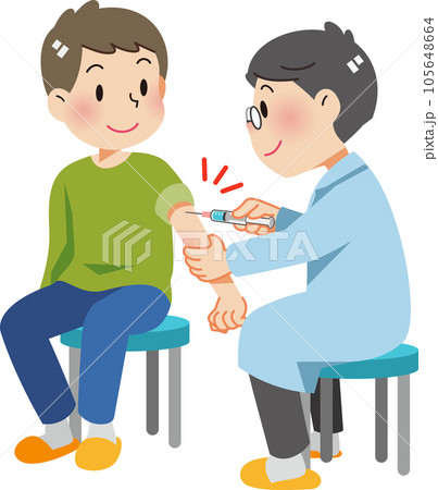 予防接種を受ける男性 105648664