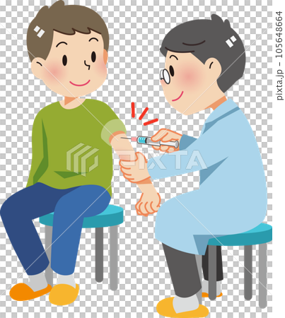 予防接種を受ける男性 105648664