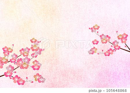 年賀状　和柄　梅の花　背景 105648868