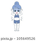 太ってしまった女性がショックを受けるイラスト 105649526