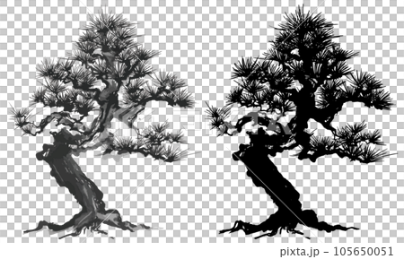松樹盆景手寫毛筆插圖 105650051