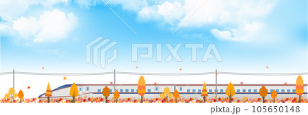 新幹線　秋　紅葉　風景 105650148