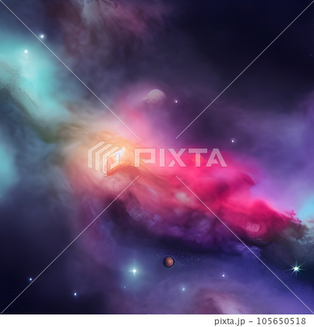 galaxy space random background, nebula light...のイラスト素材 [105650518] - PIXTA