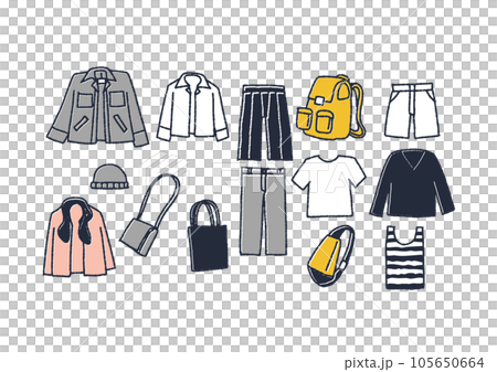 Various men's fashion illustration set 105650664