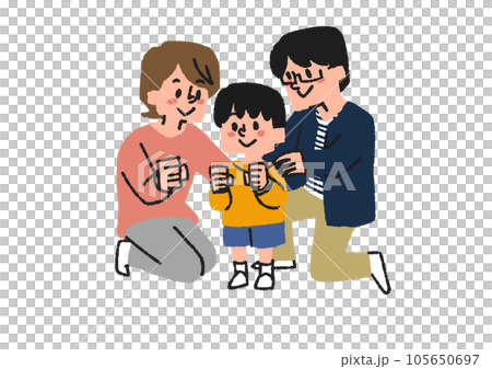 鼓勵、支持和支持小男孩挑戰的父母插圖集 鼓勵、支持和支持小男孩挑戰的父母插圖集 105650697