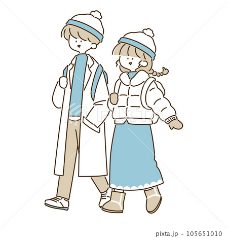 お出かけカップル-冬-シンプル 105651010
