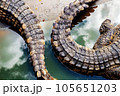 Tail of crocodile with texture. 105651203