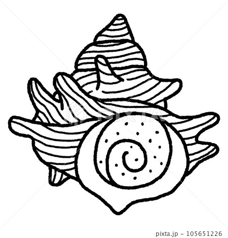 サザエ・貝・線画 105651226