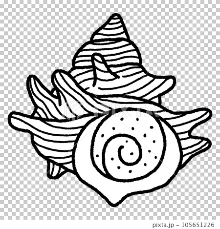 サザエ・貝・線画 105651226