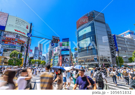 日本の東京都市景観 8月・猛烈な暑さ続く。渋谷はほぼマスク無し、脱マスク効果で感染爆発はない=2日 日本の東京都市景観 8月・猛烈な暑さ続く。渋谷はほぼマスク無し、脱マスク効果で感染爆発はない=2日 105651832