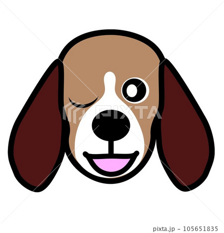 ビーグル犬の顔のイラストGIFアニメ用 ビーグル犬の顔のイラストGIFアニメ用 105651835