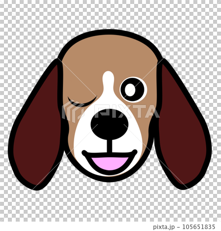 ビーグル犬の顔のイラストGIFアニメ用 ビーグル犬の顔のイラストGIFアニメ用 105651835
