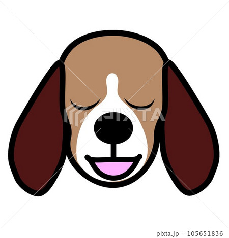 ビーグル犬の顔のイラストGIFアニメ用 ビーグル犬の顔のイラストGIFアニメ用 105651836